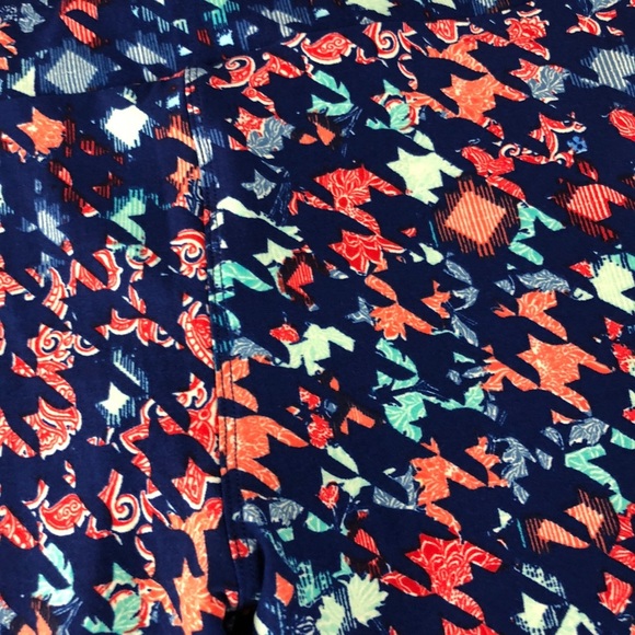 LuLaRoe Blue Orange Red  & Green Leggings size OS - Picture 2 of 3
